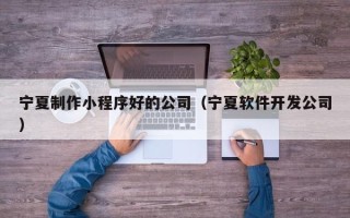 大同宁夏制作小程序好的公司（宁夏软件开发公司）